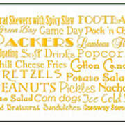 Green Packers Game Day Food 3 Art Print