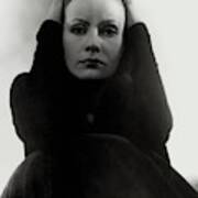 Greta Garbo Wearing A Black Dress Art Print