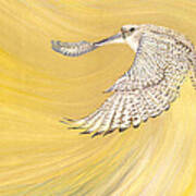 Gyrfalcon Gliding Into The Light Art Print