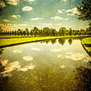 Hampton Court The Great Fountain Garden Curved Canal Art Print