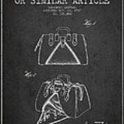 Handbag Or Similar Article Patent From 1937 - Charcoal Art Print