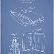 Handbag Patent From 1937 - Light Blue Art Print