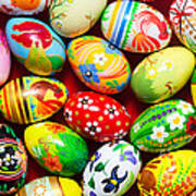Handmade Easter Eggs Background Art Print