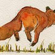 Happy Red Fox Art Print