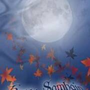 Happy Samhain Moon And Veil Art Print