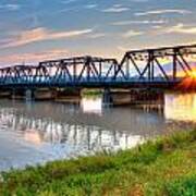 Hdr - Sunset On Lincoln Ave. Bridge Art Print