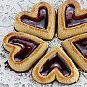 Heart Shaped Shortbread Cookies Art Print