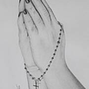Her Praying Hands Art Print