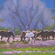 Herd And Hay Art Print