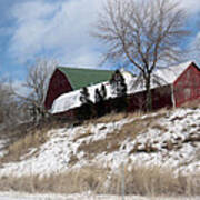 Hillside Farm In Winter Art Print