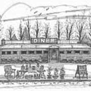 Historic Village Diner Art Print