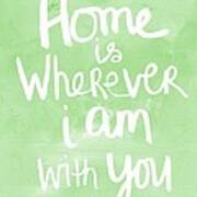 Home Is Wherever I Am With You- Inspirational Art Art Print