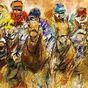 Horse Racing Abstract Art Print