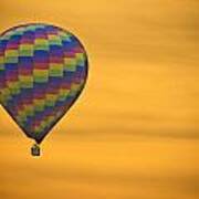 Hot Air Balloon Golden Flight Art Print