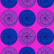 Hot Pink Orb Circle Bubble Pop A La After Warhol Art Print