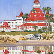 Hotel Del Coronado Reflected Art Print