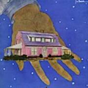 House & Garden Cover Illustration Of A Giant Hand Art Print