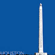 Houston San Jacinto Monument - Royal Blue Art Print