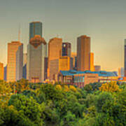 Houston Skyline Art Print