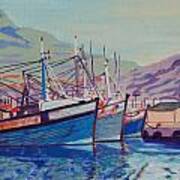 Hout Bay Fishing Boats Art Print