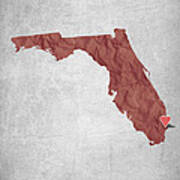 I Love Miami Florida - Red Art Print