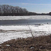 Icy Wabash River Art Print