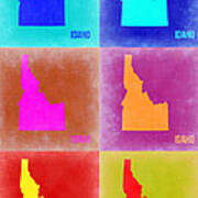 Idaho Pop Art Map 2 Art Print