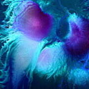 Imagination - Purple Blue Fluid Abstract Art By Kredart Art Print