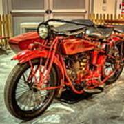 Indian Motorcycle With Sidecar Art Print