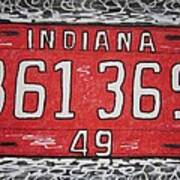 Indiana 1949 License Platee Art Print
