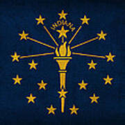 Indiana State Flag Art on Worn Canvas Mixed Media by Design Turnpike ...