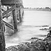 Infrared View Of Stormy Waves At Stramsky Wharf Art Print