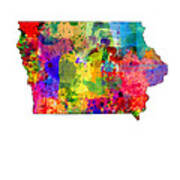 Iowa Map Art Print
