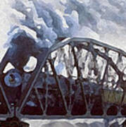 Iron Horses And Iron Bridges Art Print