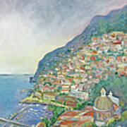 Italian Coast At Dusk Art Print