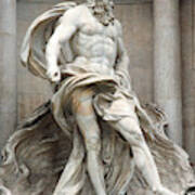 Italy, Rome, Trevi Fountain, Statue Of Neptune Art Print