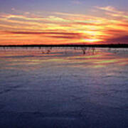 January Sunset At El Dorado Lake Art Print