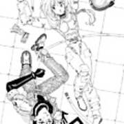 Japanese Manga Style[girl Wearing A Space Suit] Art Print