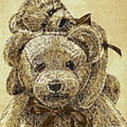 Jared's Bears Sepia Drawing by Linda Simon | Fine Art America