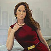 Jennifer Lawrence Painting Art Print