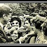 John F Kennedy Greets Summer Job Students At White House Art Print