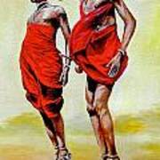Jumping Maasai Art Print