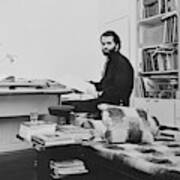 Karl Lagerfeld In His Apartment Art Print