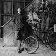 Katharine Shields By A Bicycle Art Print