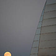 Kauffman Center For The Performing Arts With Full Moon Art Print