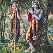 Krishna And Balaram Art Print