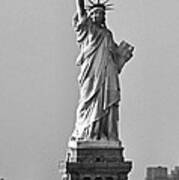 Lady Liberty Black And White Art Print