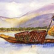 Lake Burma Fisherwoman Art Print