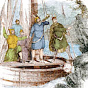 Landing Of The Vikings In The Americas Art Print