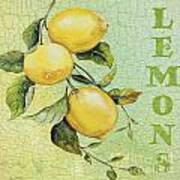 Lemons On Watercolor Art Print